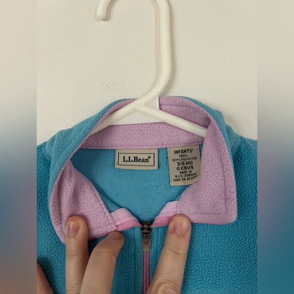 Vintage L.L. Bean Fleece Jacket 3-6 Months Baby Blue - Picture 4 of 5
